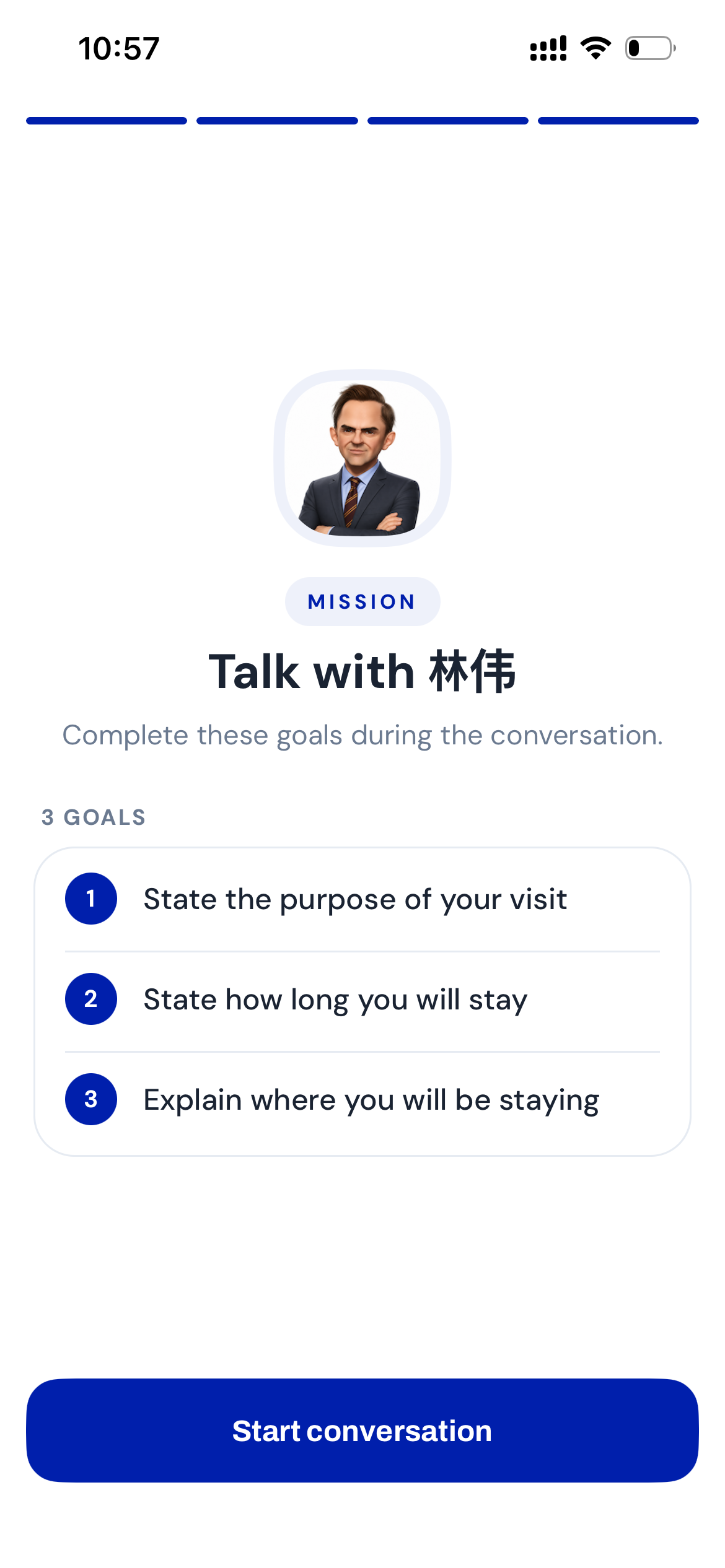 A daily scenario in Chinese