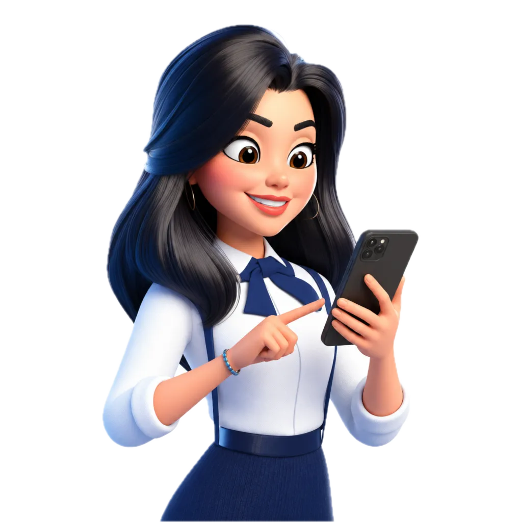 The FluentPal teacher holding a phone, surrounded by “How was your day?” in five languages