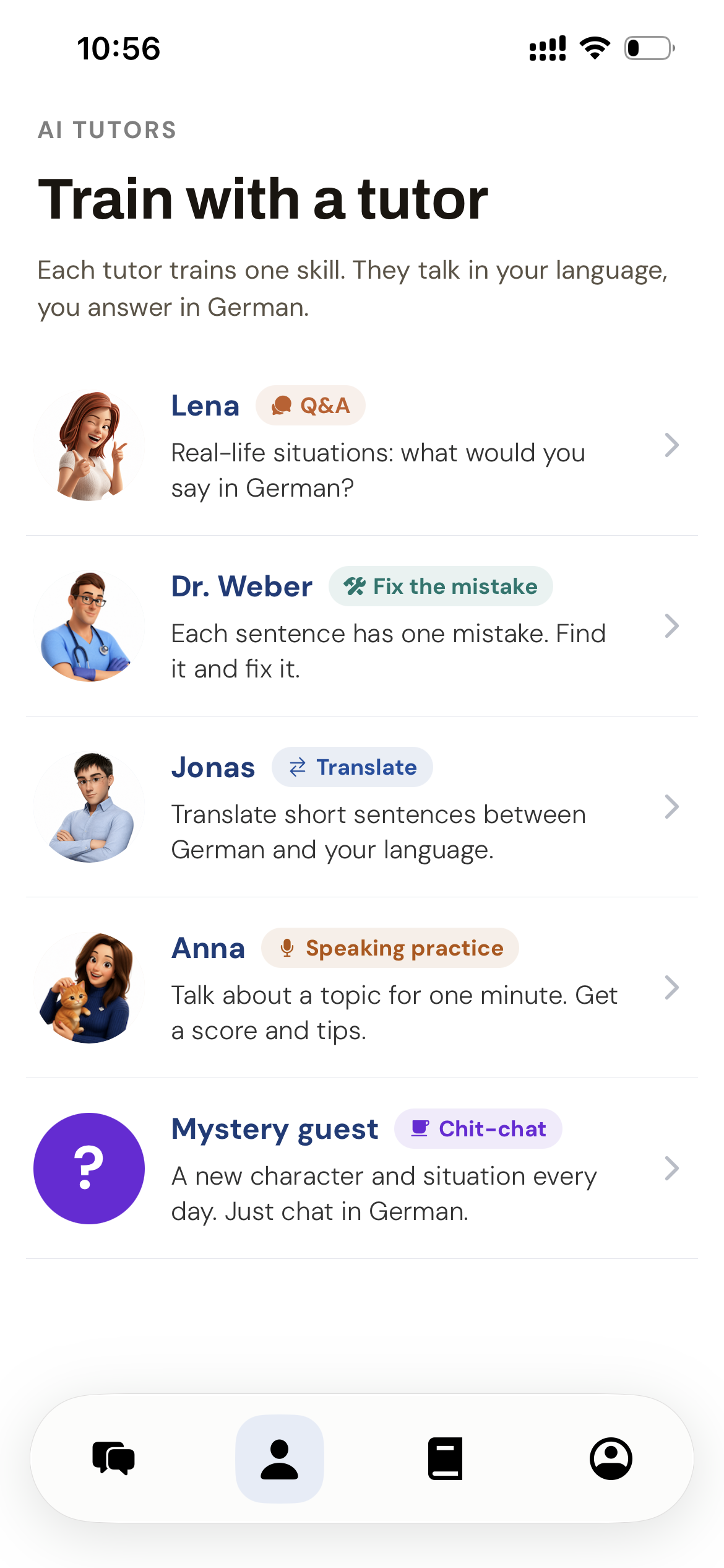 AI tutors for German